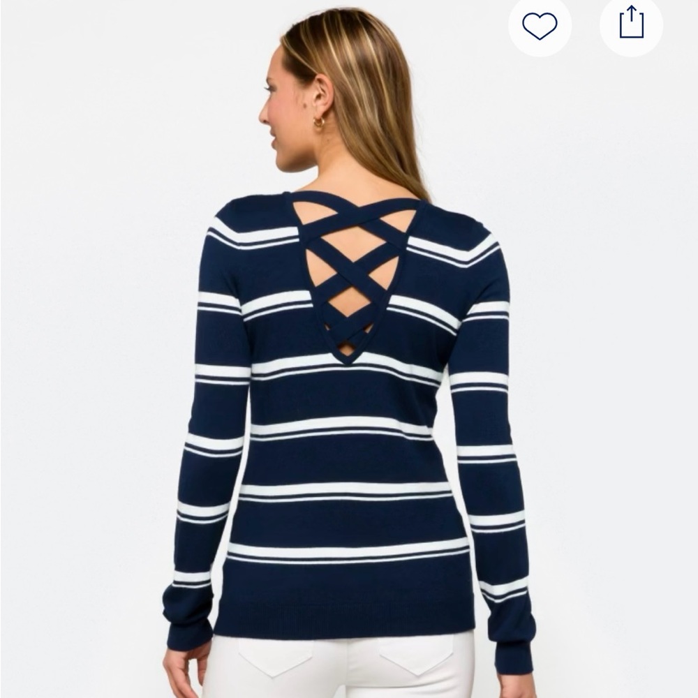 Love Ellie navy and white striped sweater